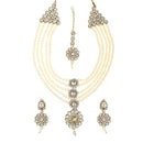 Vivant Charms Austrian Stone  Necklace Set With Maang Tikka - 1105113