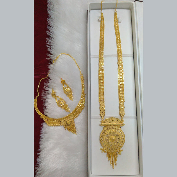 Pari Art Jewellery Forming Gold Double Necklace Set