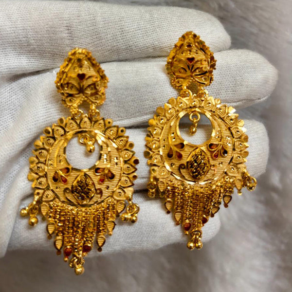 Pari Art Jewellery Forming Gold Dangler Earrings