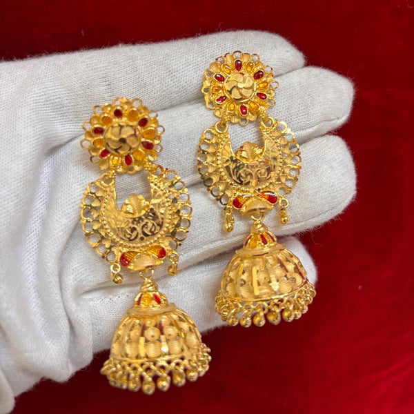 Pari Art Jewellery Forming Gold Jhumki Earrings