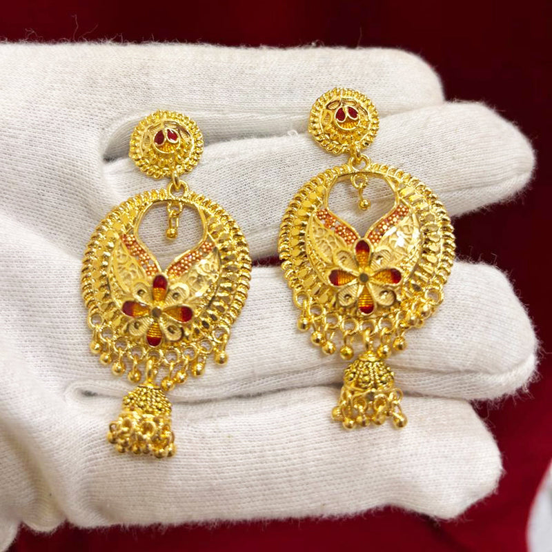 Pari Art Jewellery Forming Gold Dangler Earrings