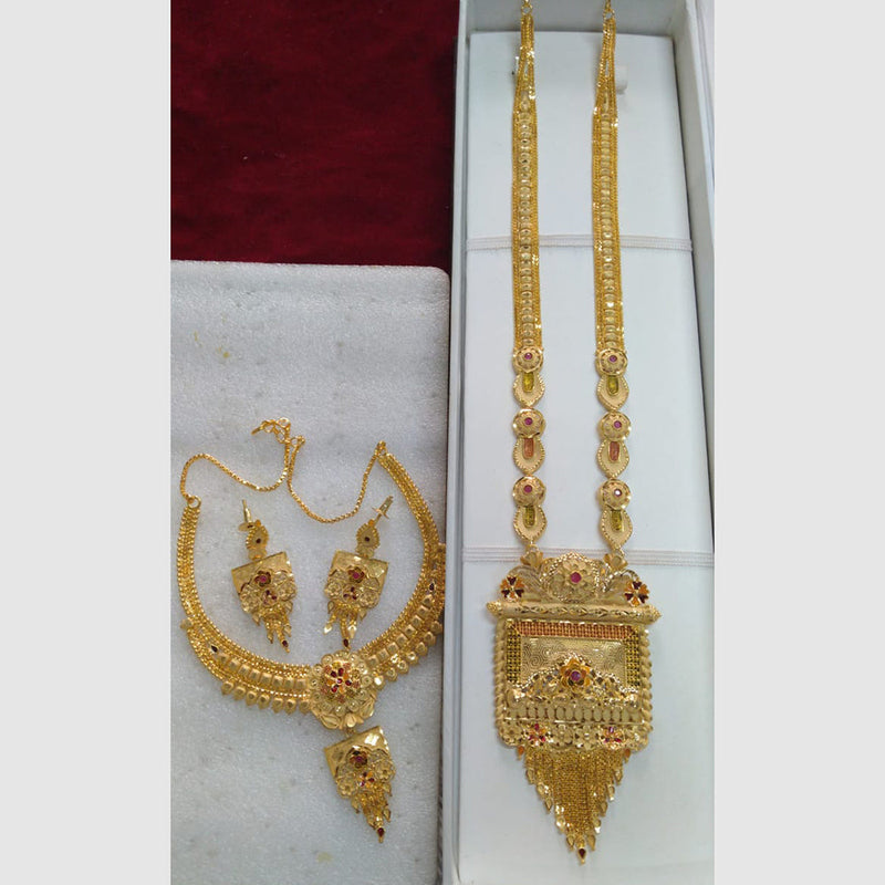 Pari Art Jewellery Forming Gold Combo Necklace Set