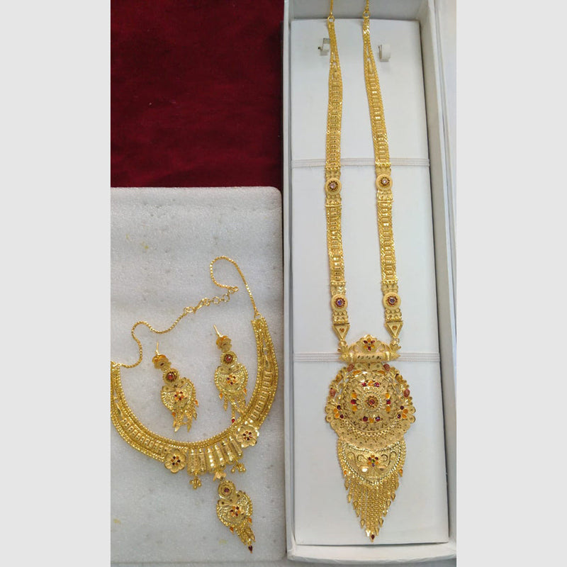 Pari Art Jewellery Forming Gold Combo Necklace Set