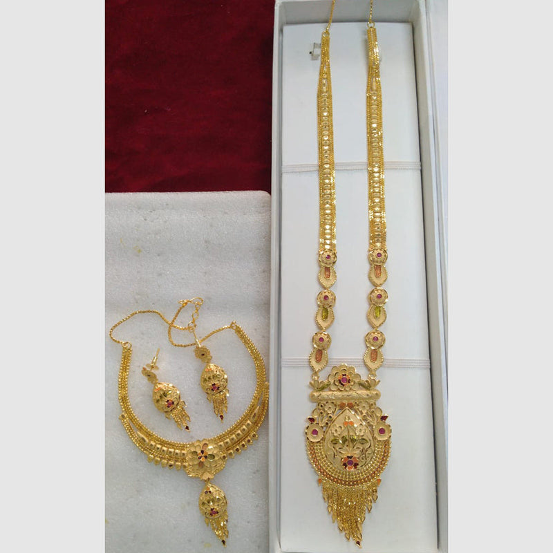 Pari Art Jewellery Forming Gold Combo Necklace Set