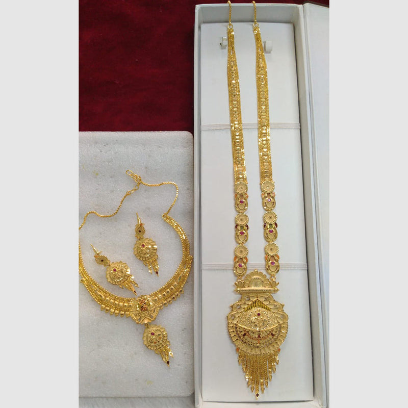 Pari Art Jewellery Forming Gold Combo Necklace Set