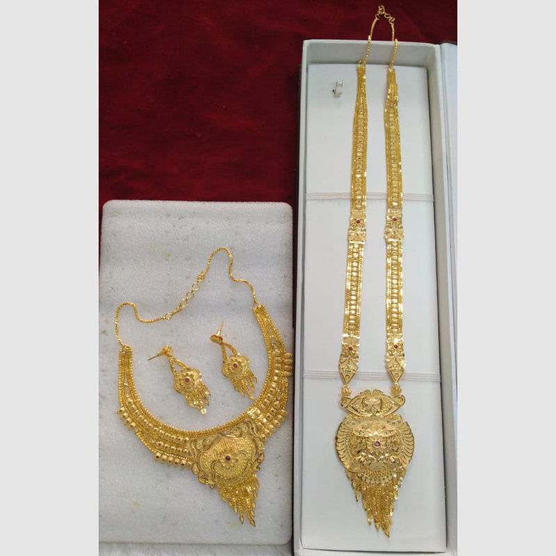 Pari Art Jewellery Forming Gold Combo Necklace Set