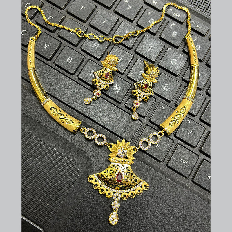 Pari Art Jewellery Forming Gold Necklace Set