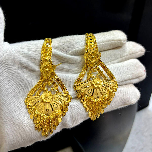 Pari Art Jewellery Gold Forming Dangler Earrings