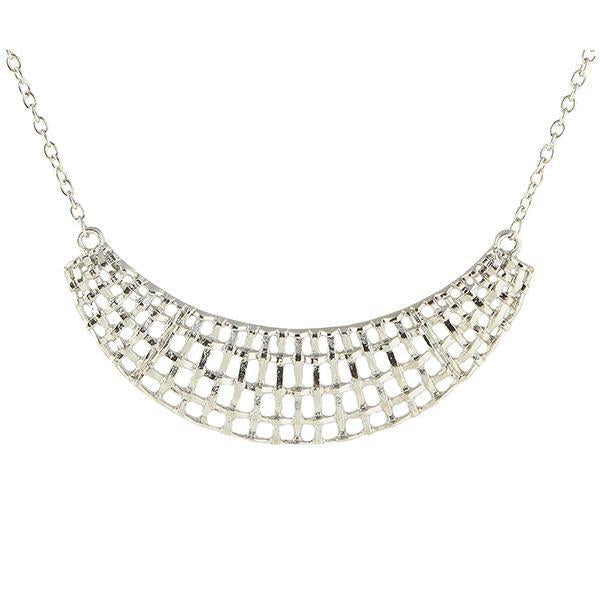 Jeweljunk Silver Plated Statement Necklace - 1105413