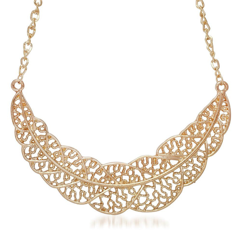 Jeweljunk Gold Plated Statement Necklace - 1105421