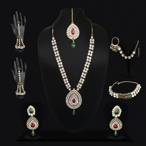 Vivant Charms  Austrian Stone Bridal Set With Maang Tikka - 1105810