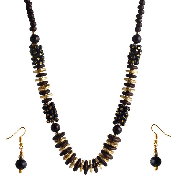 Beadside Black & Brown Beads Necklace Set - 1105917