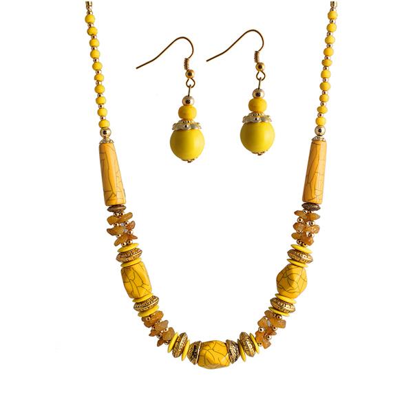Beadside Yellow Beads Necklace - 1105920A