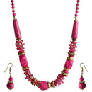 Beadside Pink Beads Necklace Set - 1105920C