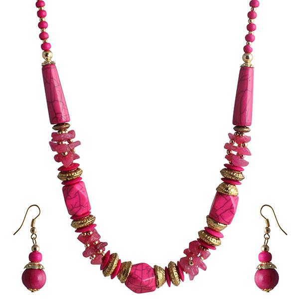 Beadside Pink Beads Necklace Set - 1105920C