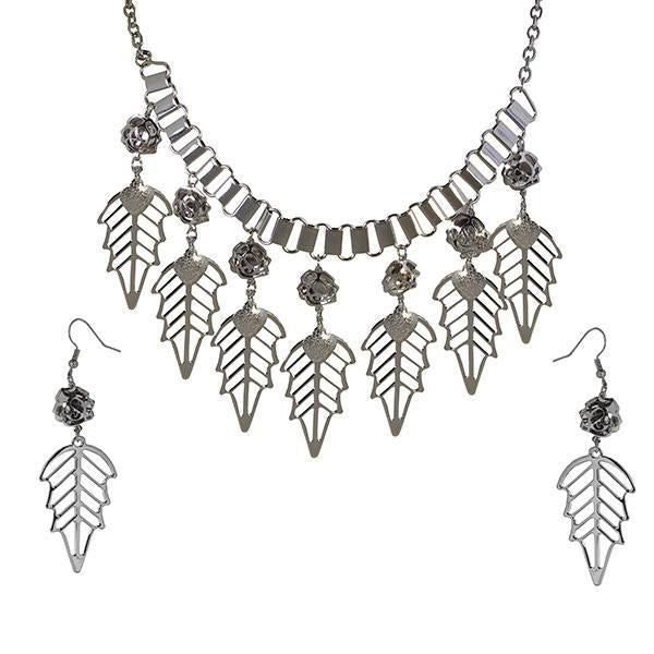 Urthn Silver Plated Statement Necklace Set - 1106012