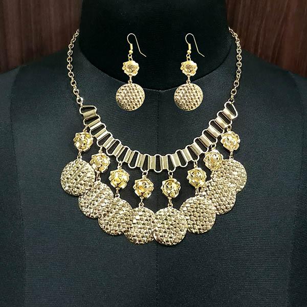 Jeweljunk Gold Plated Statement Necklace Set - 1106020