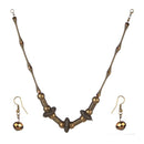 Urthn Antique Gold Beads Necklace Set - 1106104