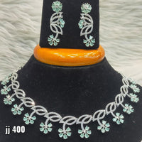 Jain Jewellers American Diamond Necklace Set - 11061503