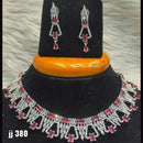 Jain Jewellers American Diamond Necklace Set - 11061504