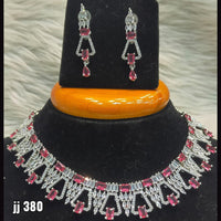 Jain Jewellers American Diamond Necklace Set - 11061504