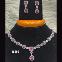 Jain Jewellers American Diamond Necklace Set - 11061507