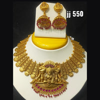 Jain Jewellers Gold Plated Pota Stone Necklace Set