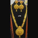 Jain Jewellers Gold Plated Pota Stone Long Haram Necklace Set