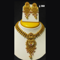 Jain Jewellers Gold Plated Pota Stone Necklace Set