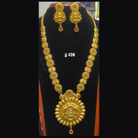 Jain Jewellers Gold Plated Pota Stone Long Haram Necklace Set