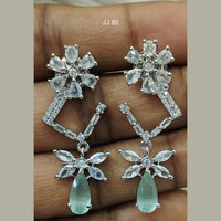 Jain Jewellers Silver Plated Ad Stone Dangler Earrings