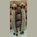 Jain Jewellers Gold Plated Ad Stone Dangler Earrings