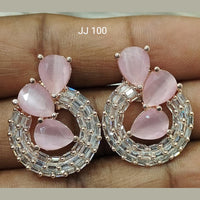 Jain Jewellers Rose Gold Plated Ad Stone Dangler Earrings