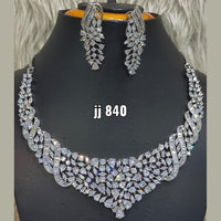 Jain Jewellers American Diamond Necklace Set - 11061554WH