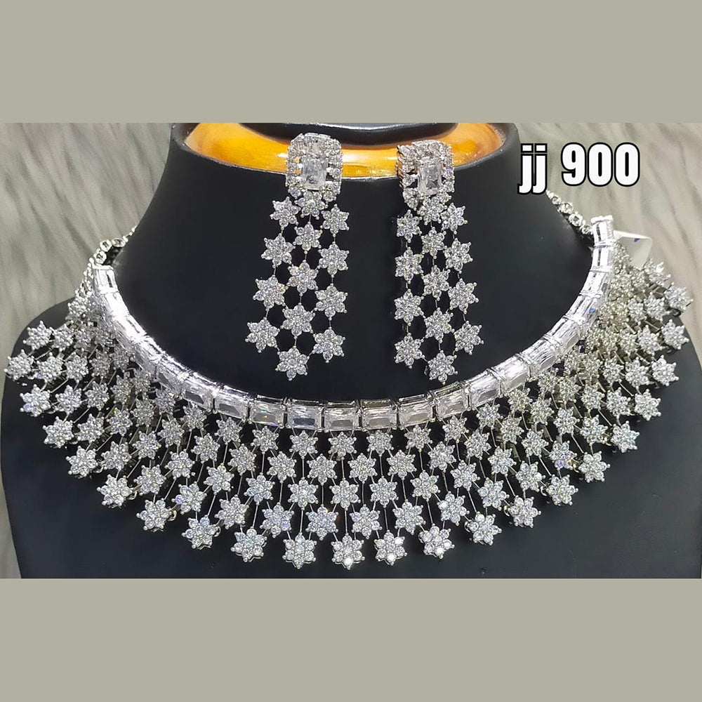 Jain Jewellers American Diamond Necklace Set - 11061559WH