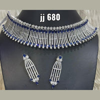 Jain Jewellers American Diamond Necklace Set - 11061562BLU