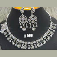 Jain Jewellers American Diamond Necklace Set - 11061564WH