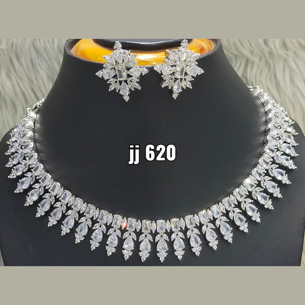 Jain Jewellers American Diamond Necklace Set - 11061566WH