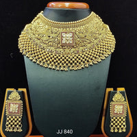 Jain Jewellers Gold Plated Pota Stone Necklace Set - 11061572