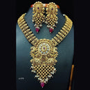Jain Jewellers Gold Plated Pota Stone Necklace Set - 11061576