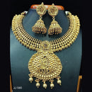 Jain Jewellers Gold Plated Pota Stone Necklace Set - 11061578