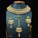 Jain Jewellers Gold Plated Pota Stone Necklace Set - 11061585