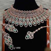 Jain Jewellers American Diamond Necklace Set - 11061589