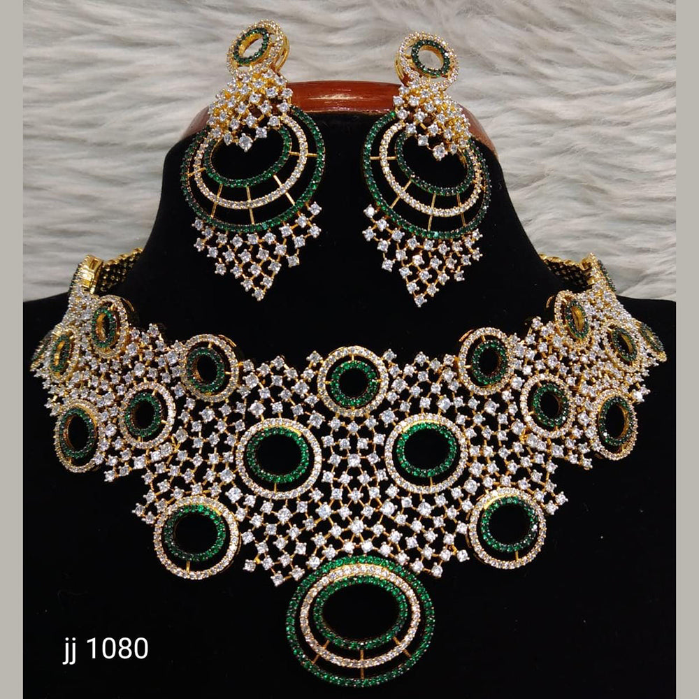 Jain Jewellers American Diamond Necklace Set - 11061590