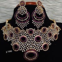 Jain Jewellers American Diamond Necklace Set - 11061590