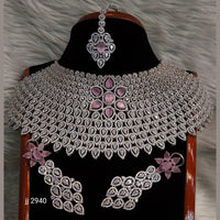 Jain Jewellers American Diamond Necklace Set - 11061594