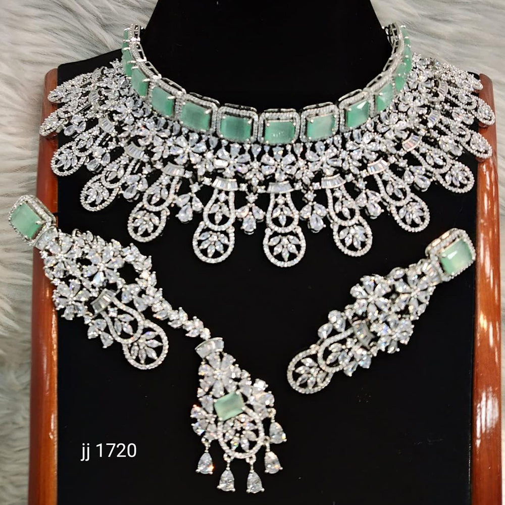 Jain Jewellers American Diamond Necklace Set - 11061600