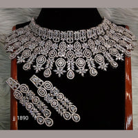 Jain Jewellers American Diamond Necklace Set - 11061601