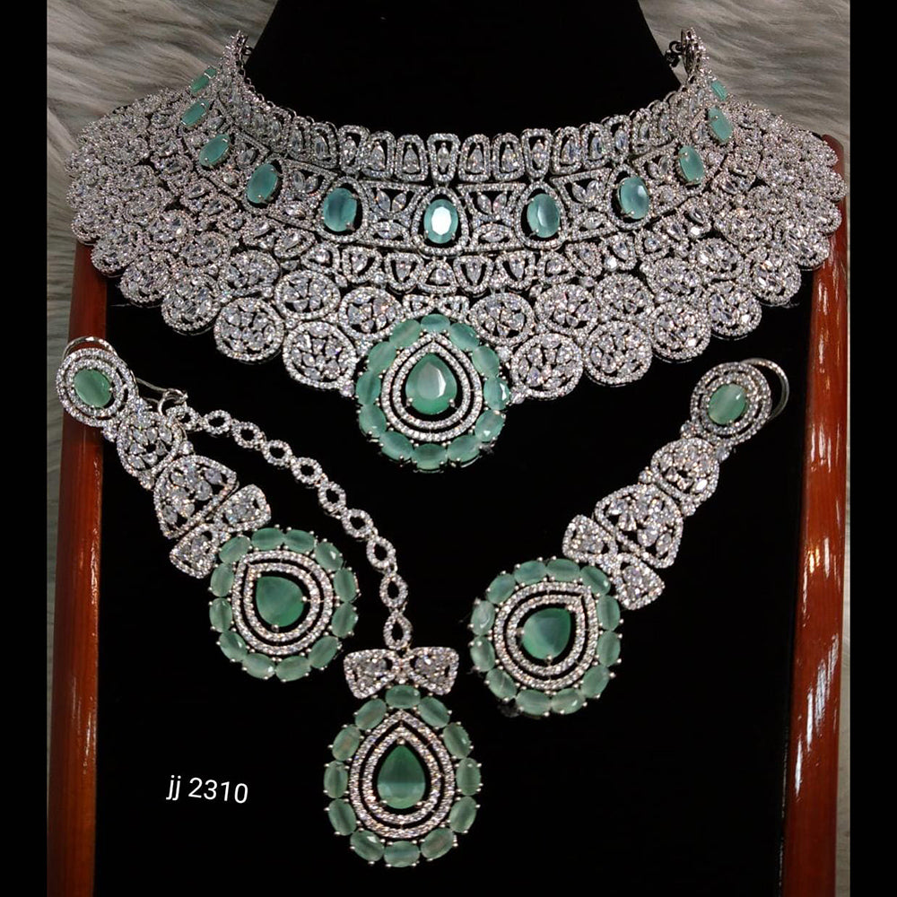 Jain Jewellers American Diamond Necklace Set - 11061602