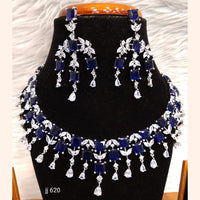 Jain Jewellers American Diamond Necklace Set - 11061603